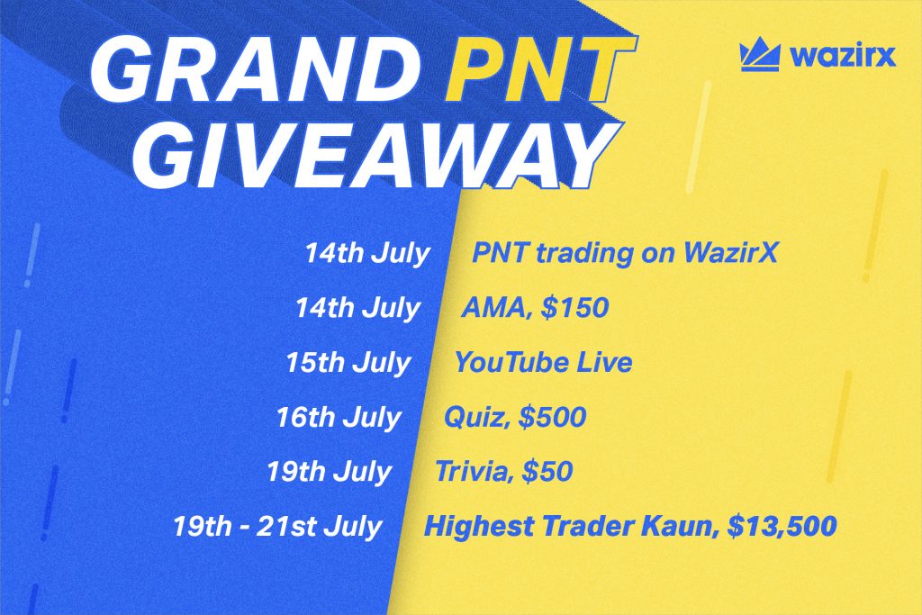 pNetwork listing on WazirX + Grand PNT Giveaway