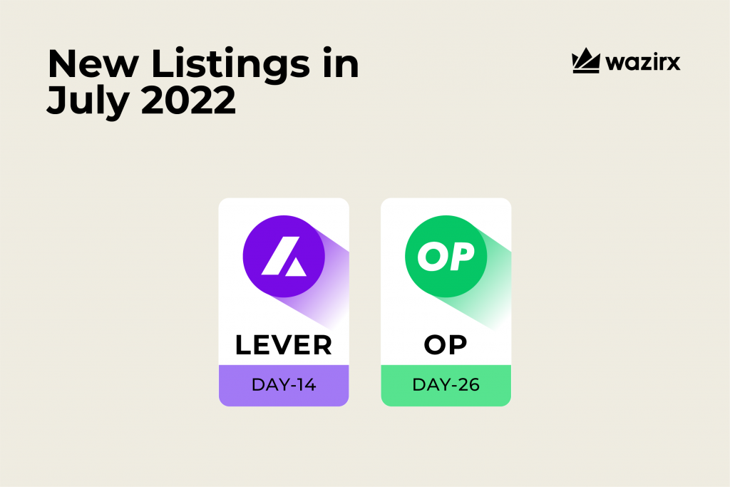Coins Listed in July 2022 on WazirX
