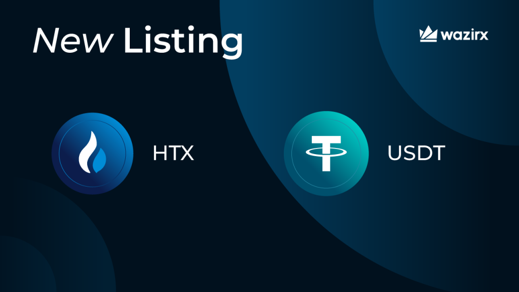 HTX/USDT trading on WazirX