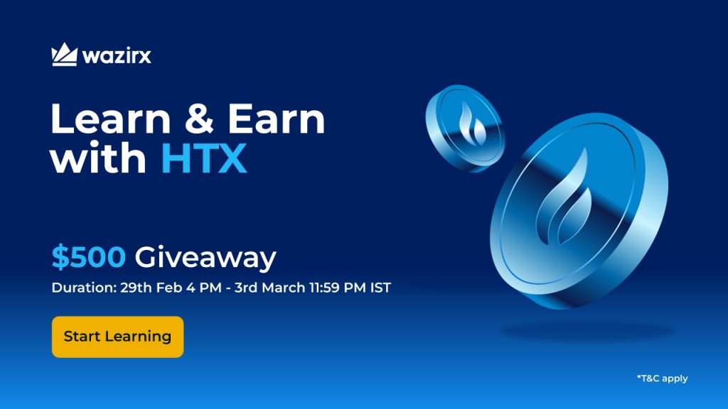 HTX DAO 🤝 WazirX For Learn & Earn Campaign – $500 USDT Giveaway 🎁