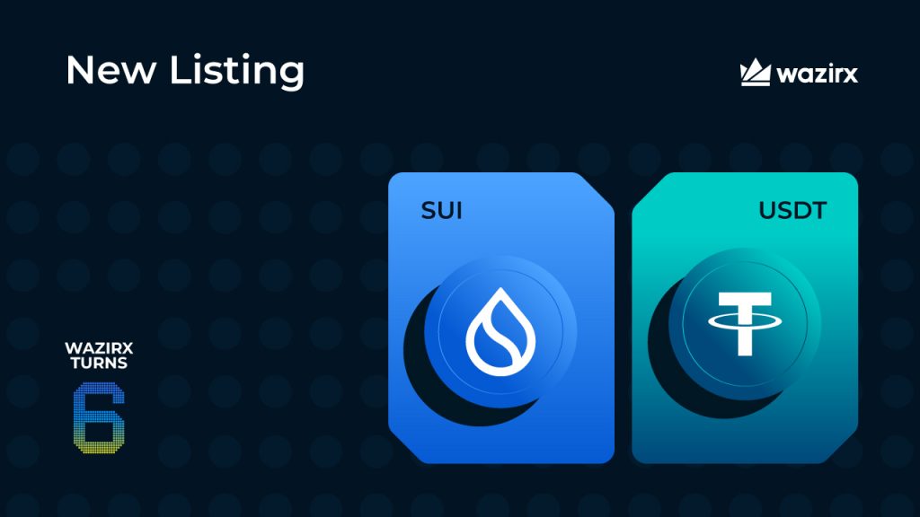 SUI/USDT trading on WazirX