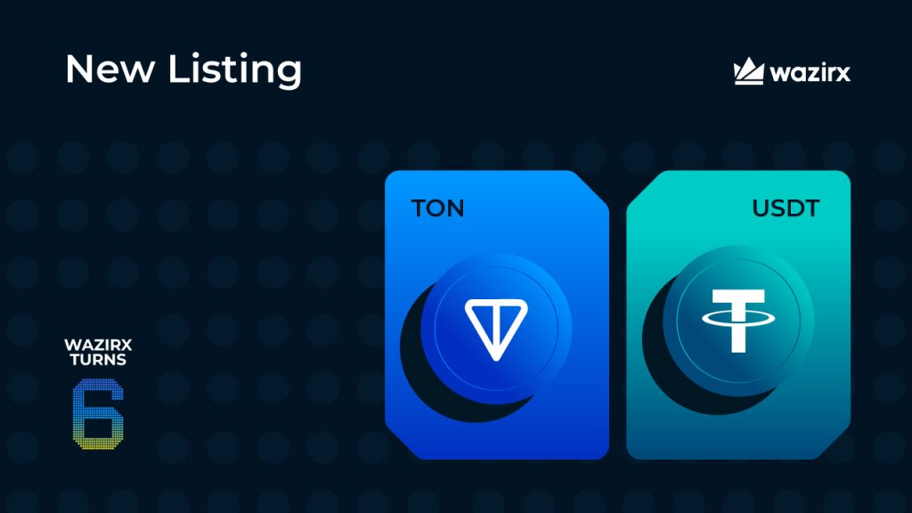 TON/USDT trading on WazirX