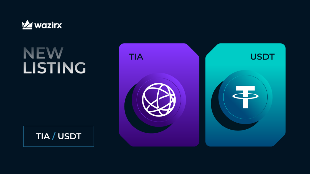 TIA/USDT trading on WazirX