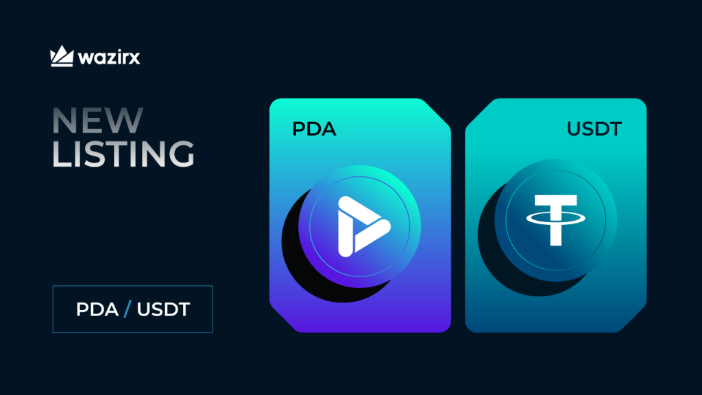 PDA/USDT trading on WazirX