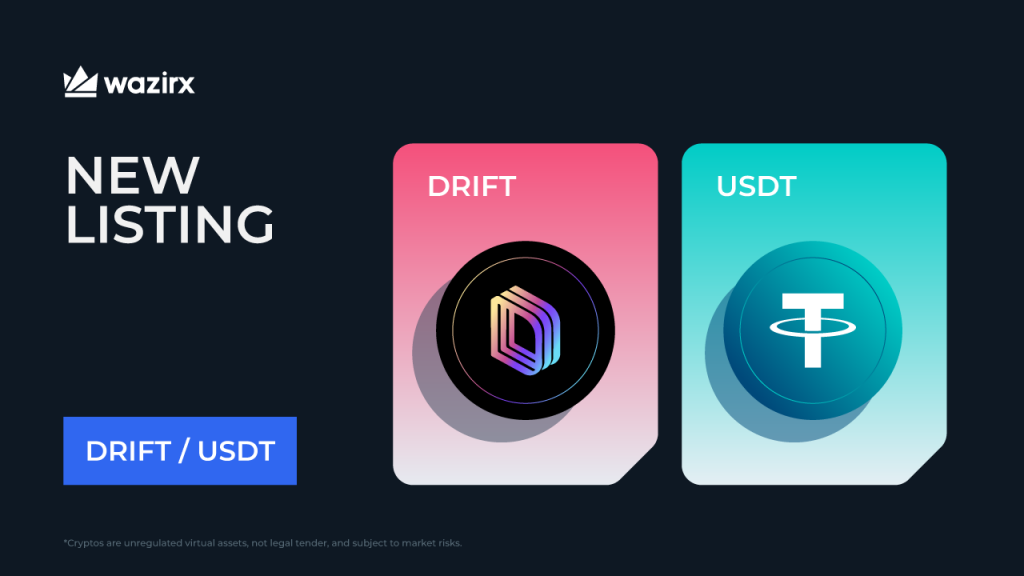 DRIFT/USDT trading on WazirX