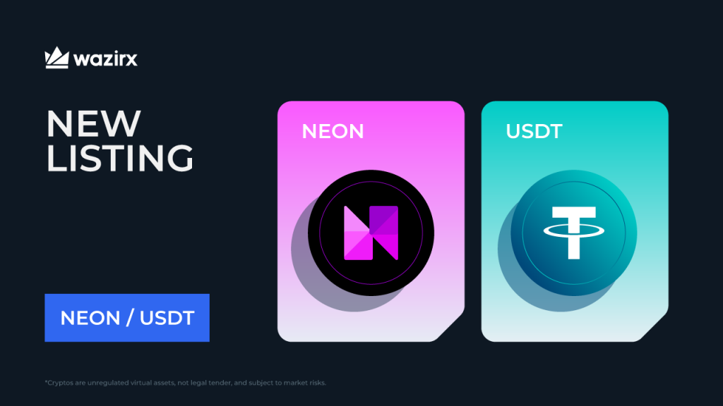 NEON/USDT trading on WazirX
