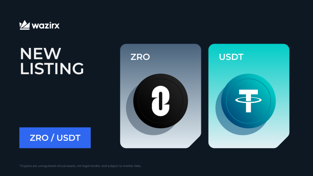 ZRO/USDT trading on WazirX