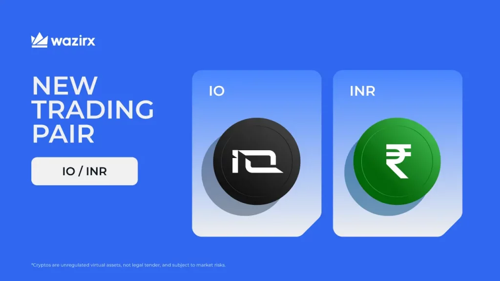 IO/INR trading on WazirX
