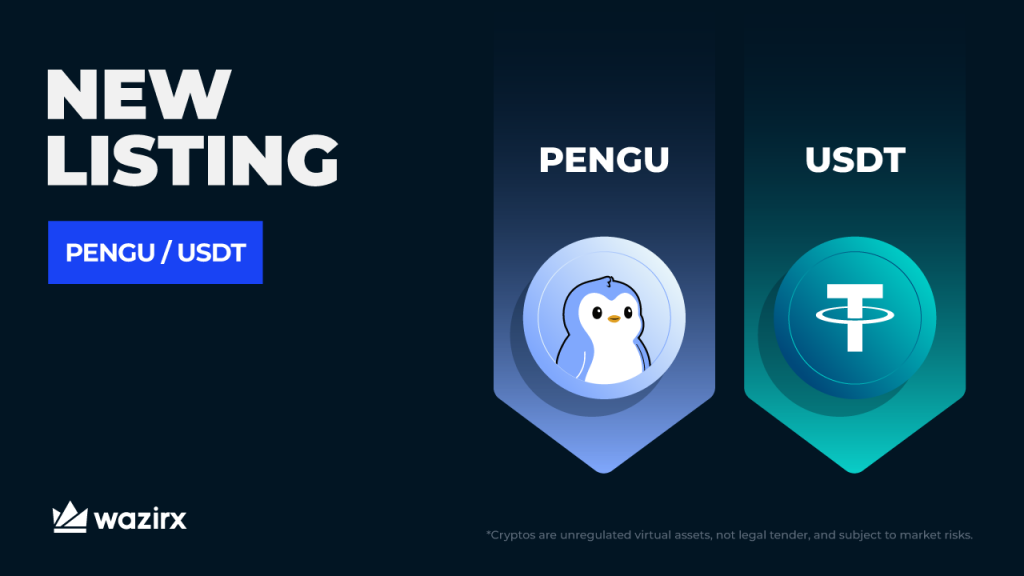 PENGU/USDT trading on WazirX