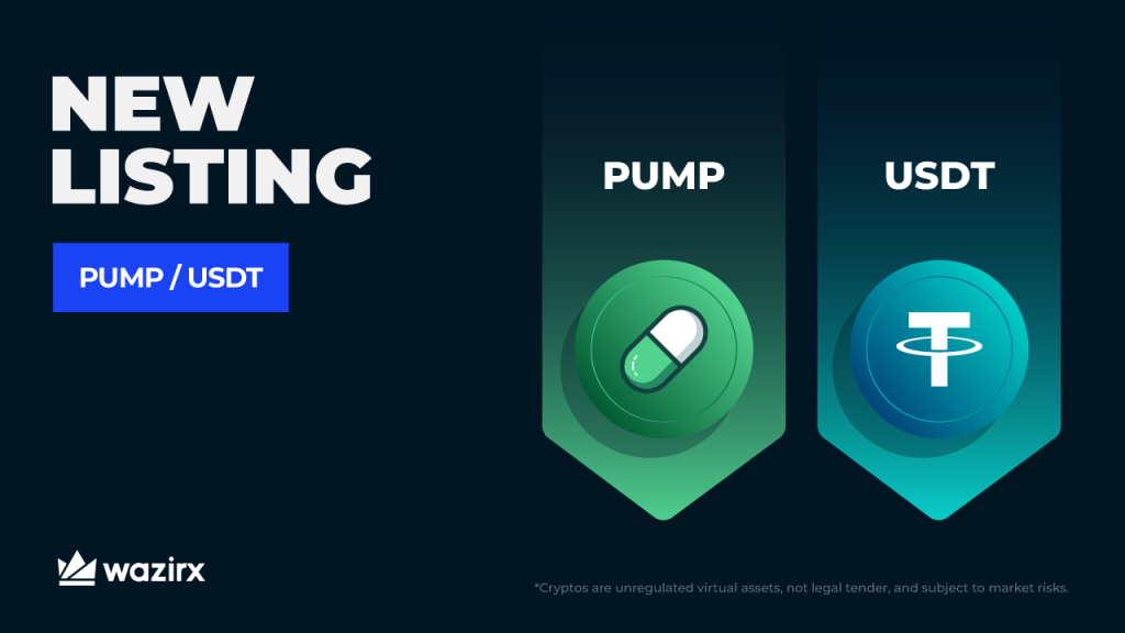 PUMP/USDT trading on WazirX