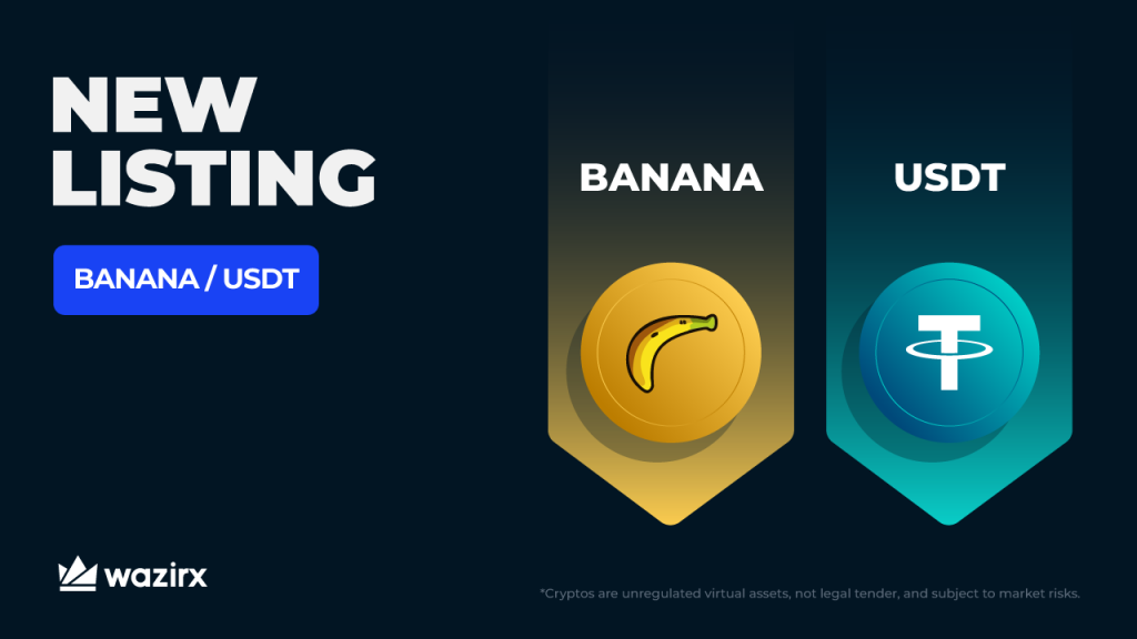 BANANA/USDT trading on WazirX
