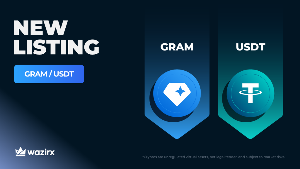New Listing: GRAM/USDT Trading On WazirX